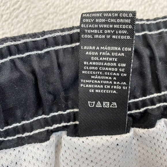 Op Mens Board Shorts Size M (32-34) Black Plaid Polyester Blend Op Logo - Picture 5 of 6